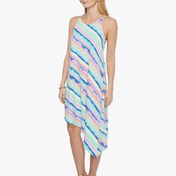 👗Host Pick👗 Lilly Pulitzer Magnolia Asymmetrical Midi Ceviche Dress - Picture 4 of 9